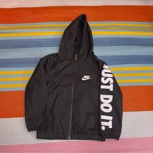 Nike Black White Windbreaker Jacket Toddler Boys Size 4